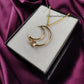 Clear Quartz Necklace | Crescent Moon Healing April Birthstone