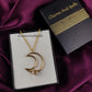 Clear Quartz Necklace | Crescent Moon Healing April Birthstone