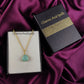 Aqua Chalcedony Necklace | Flower Carving Boho Gold Plated