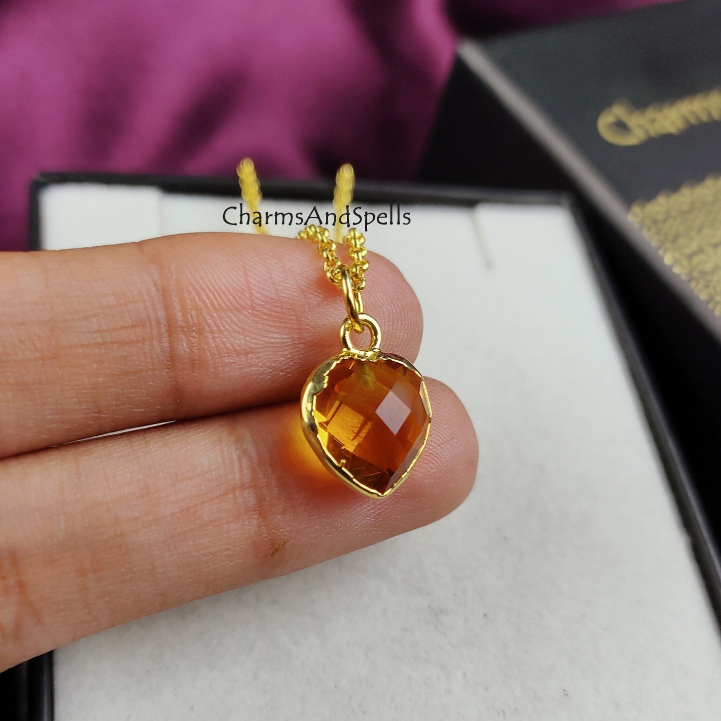 Yellow Citrine Necklace, Money Gemstone, Boho Jewelry, Handmade Necklace, Citrine Jewelry, November Birthstone Necklace, Wedding Gift, Gift