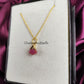 Raw Pink Tourmaline Necklace | Natural Crystal Necklace October Birthstone