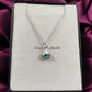 Raw Blue Apatite Necklace | Natural Crystal Pendant Silver Plated Jewelry