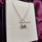 Raw Blue Apatite Necklace | Natural Crystal Pendant Silver Plated Jewelry