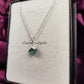 Raw Blue Apatite Necklace | Natural Crystal Pendant Silver Plated Jewelry