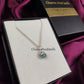 Raw Blue Apatite Necklace | Natural Crystal Pendant Silver Plated Jewelry