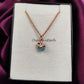 Raw Blue Neon Apatite Necklace | Natural Gemstone Pendant Rose Gold Jewelry