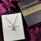 Raw Blue Neon Apatite Necklace | Natural Gemstone Pendant Rose Gold Jewelry