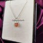 Raw Sunstone Necklace | Orange Rough Stone Pendant Silver Plated Jewelry