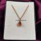 Raw Sunstone Necklace | Natural Crystal Pendant Rose Gold Plated Jewelry