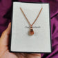 Raw Sunstone Necklace | Natural Crystal Pendant Rose Gold Plated Jewelry