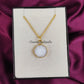 White Druzy Necklace | Angel Crystal Druzy Pendant Clear Gemstone Chain Jewelry