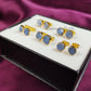 Raw Blue Opal Stud Earrings | Natural Crystal Earrings October Birthstone