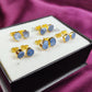 Raw Blue Opal Stud Earrings | Natural Crystal Earrings October Birthstone