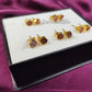 Raw Sunstone Stud Earrings | Natural Crystal Earrings July Birthstone
