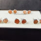 Raw Sunstone Stud Earrings | Natural Crystal Earrings July Birthstone