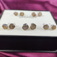 Raw Golden Rutile Stud Earrings | Tiny Silver Plated Rough Crystal Boho Jewelry