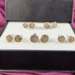 Raw Golden Rutile Stud Earrings | Tiny Silver Plated Rough Crystal Boho Jewelry