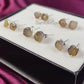 Raw Golden Rutile Stud Earrings | Tiny Silver Plated Rough Crystal Boho Jewelry