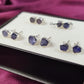 Raw Tanzanite Stud Earrings | Tiny Silver Plated December Birthstone Jewelry