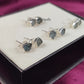 Raw Aquamarine Stud Earrings | Tiny Silver Plated Blue Crystal Jewelry for Women