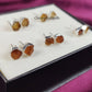 Raw Citrine Stud Earrings | Tiny Yellow Crystal November Birthstone Jewelry