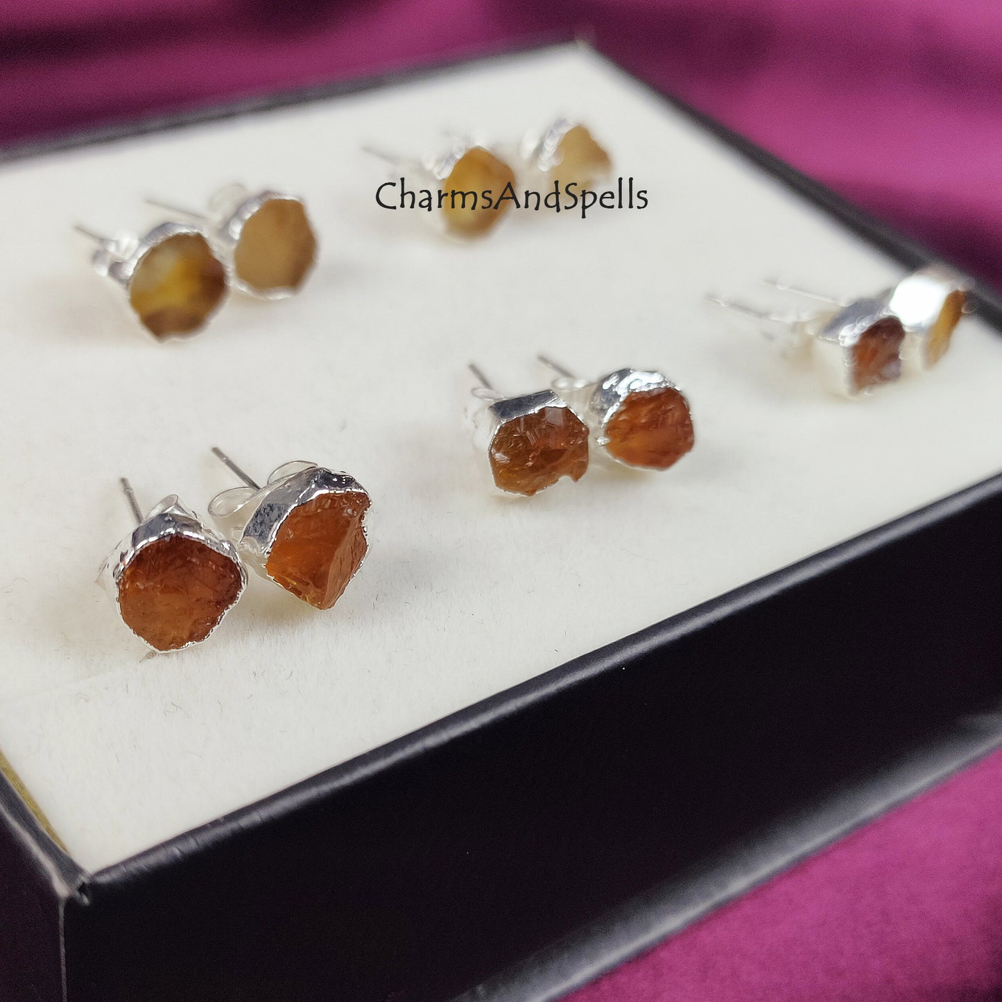 Raw Yellow Citrine Earrings, Citrine Stud Earrings, November Birthstone Earrings, Rough Crystal Earrings, Raw Stone Earrings, Citrine Studs