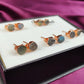 Raw Labradorite Stud Earrings | Tiny Rose Gold Plated Healing Gemstone Jewelry