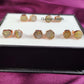 Raw Golden Rutile Stud Earrings | Tiny Rose Gold Plated Rough Crystal Jewelry