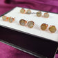 Raw Golden Rutile Stud Earrings | Tiny Rose Gold Plated Rough Crystal Jewelry