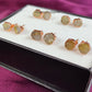 Raw Golden Rutile Stud Earrings | Tiny Rose Gold Plated Rough Crystal Jewelry