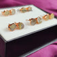 Raw Golden Rutile Stud Earrings | Tiny Rose Gold Plated Rough Crystal Jewelry