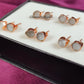Raw Clear Quartz Stud Earrings | Tiny Rose Gold Plated Crystal Jewelry