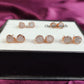 Raw Rose Quartz Stud Earrings | Tiny Pink Crystal Rose Gold Plated