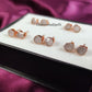 Raw Rose Quartz Stud Earrings | Tiny Pink Crystal Rose Gold Plated