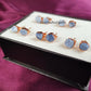 Raw Blue Opal Stud Earrings | Tiny Rose Gold Plated Boho Gemstone Jewelry
