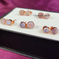 Raw Pink Opal Stud Earrings | Tiny Rose Gold Plated Rough Gemstone Jewelry