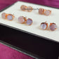 Raw Pink Opal Stud Earrings | Tiny Rose Gold Plated Rough Gemstone Jewelry