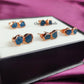 Raw Neon Blue Apatite Stud Earrings | Tiny Rose Gold Plated Boho Gemstone Jewelry