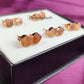 Raw Sunstone Stud Earrings | Tiny Orange Crystal Rose Gold Plated Boho Jewelry