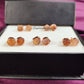 Raw Sunstone Stud Earrings | Tiny Orange Crystal Rose Gold Plated Boho Jewelry