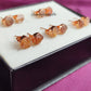 Raw Sunstone Stud Earrings | Tiny Orange Crystal Rose Gold Plated Boho Jewelry