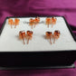 Raw Sunstone Stud Earrings | Tiny Orange Crystal Rose Gold Plated Boho Jewelry