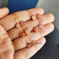 Raw Sunstone Stud Earrings | Tiny Orange Crystal Rose Gold Plated Boho Jewelry