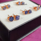 Raw Tanzanite Stud Earrings | Tiny Blue Crystal Rose Gold Plated December Birthstone