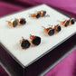 Raw Black Tourmaline Stud Earrings | Tiny Rose Gold Plated Protection Jewelry