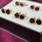 Raw Black Tourmaline Stud Earrings | Tiny Rose Gold Plated Protection Jewelry