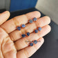 Raw Sapphire Stud Earrings | Tiny Blue Crystal Rose Gold Plated September Birthstone