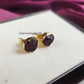 Raw Rubellite Stud Earrings | Tiny Red Crystal 14K Gold July Birthstone Jewelry