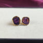 Raw Amethyst Stud Earrings | Tiny Purple Crystal February Birthstone Jewelry