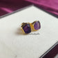 Raw Amethyst Stud Earrings | Tiny Purple Crystal February Birthstone Jewelry